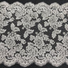 Double Sided Beaded & Corded Lace Trim Polyester Fabric - Embroidered Couture Lace, 14.5" Width (1 Yard)