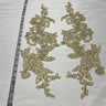 1 Pair 22" x 5" Corded Floral Lace Applique 100% Polyester Net Mesh
