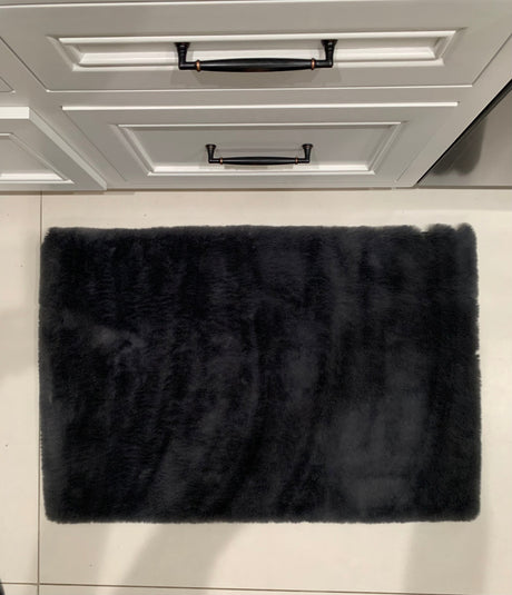 Faux Fur Rug Fabric - Charcoal Gray, 2' X 3' (1 Piece)