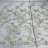 1 Yard Premium Corded Embroidered Bridal Lace Fabric for Elegant Dresses White