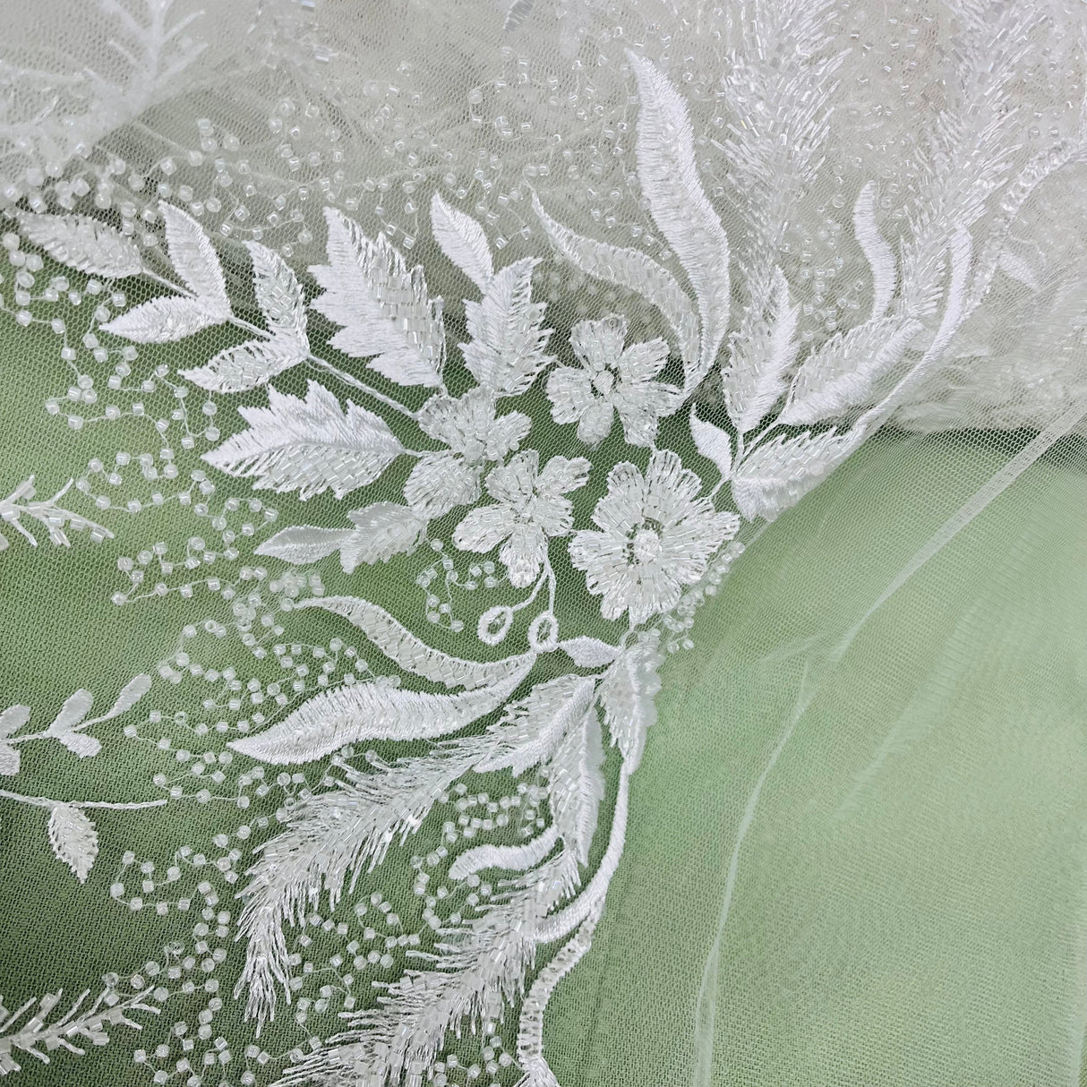 Beaded Embroidered Lace Mesh