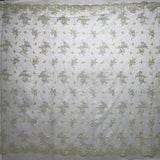 1 Yard Corded Bridal Lace Fabric Embroidered on Polyester Net Mesh Silver for Wedding and Evening Gowns – 51"