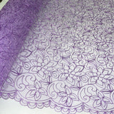Embroidered Corded Bridal Lace Fuchsia