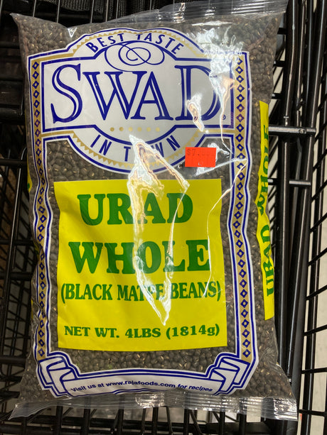 Swad Urad Whole Black Matpe Beans 4Lbs