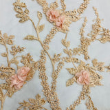 Beaded 3D Floral Lace Fabric 48" Wide