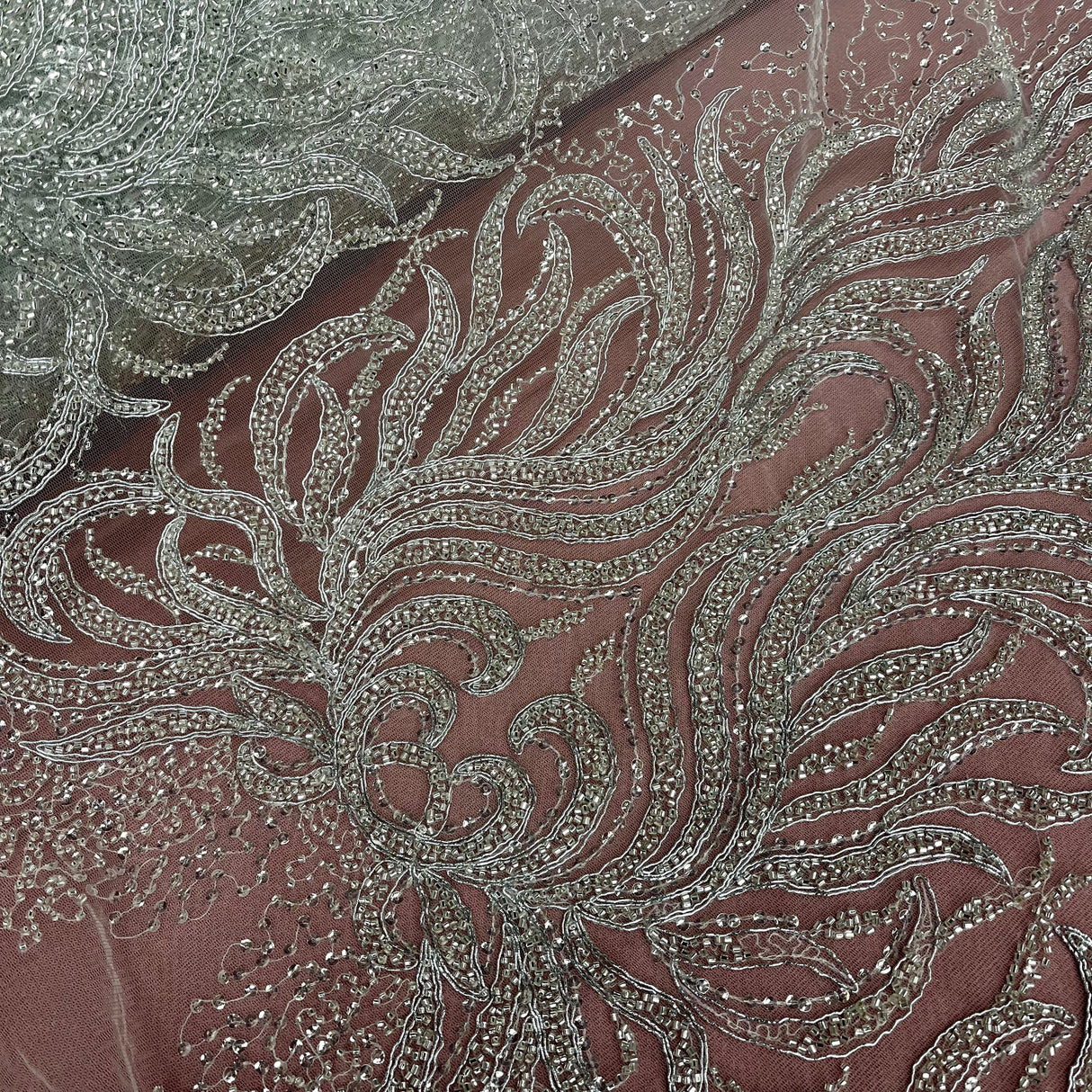 Beaded Sequined Bridal Lace Fabric