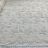 Beaded Lace Fabric Embroidered Mesh Ivory Silver