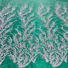 1 Yard Beaded Lace Fabric Embroidered on 100% Polyester Net Mesh – 51" Wide