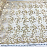 Beaded 3D Floral Lace Mesh