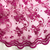 1 Yard Corded Bridal Lace Fabric Embroidered on Polyester Net Mesh for Elegant Wedding and Evening Gowns – 54"