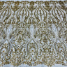 Beaded Lace Fabric Embroidered on Polyester Net Mesh