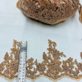Beaded Corded Floral Lace Trim 6"