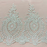 Corded Lace Trim Embroidered Polyester Net Mesh 13"