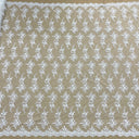 Corded Bridal Lace Fabric - Embroidered Polyester Net Mesh, Approximately 54" Width (1 Yard)
