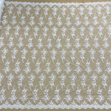 Corded Bridal Lace Fabric - Embroidered Polyester Net Mesh, Approximately 54" Width (1 Yard)