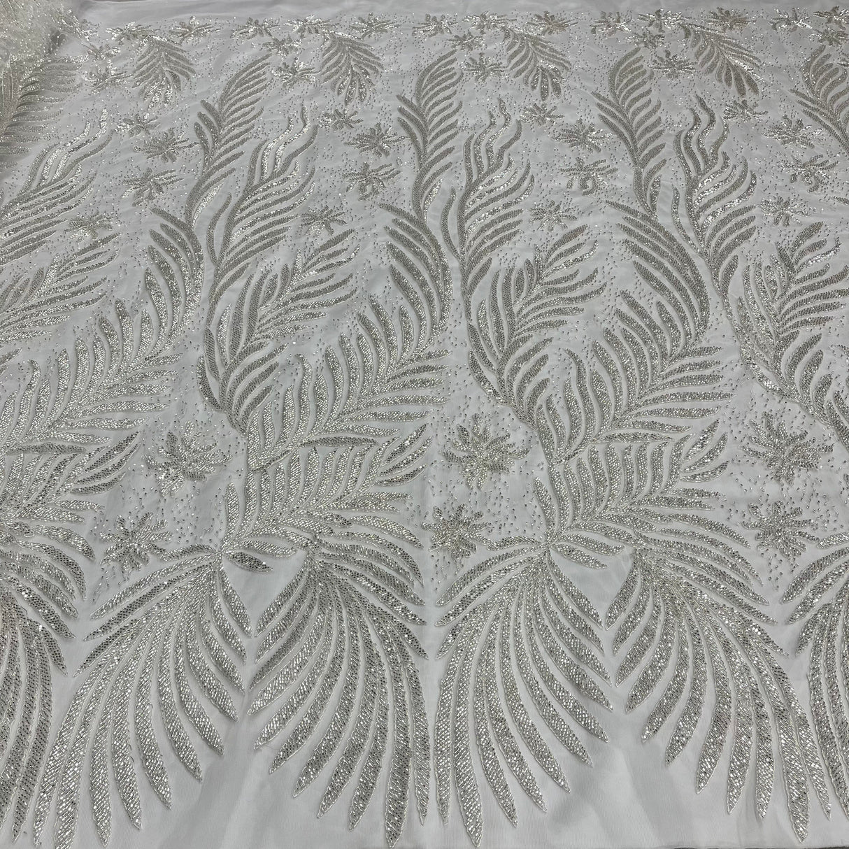 Beaded Corded Bridal Lace Mesh