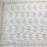 1 Yard - Corded Bridal Lace Fabric Embroidered on 100% Polyester Net Mesh Ivory with Silver - 53"
