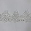 Beaded Corded Lace Trim 4" Polyester Net Mesh