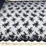 Beaded Corded Bridal Lace Fabric 54"