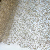Corded Bridal Lace Fabric Embroidered Net Mesh