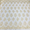 Corded Bridal Lace Fabric on Polyester Net Mesh