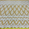 1 Yard Luxurious Beaded and Corded Bridal Lace Fabric Embroidered on 100% Polyester Net Mesh White