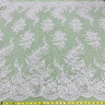 1 Yard Stunning Beaded and Corded Bridal Lace Fabric Embroidered on Polyester Net Mesh