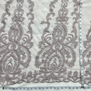 Beaded Lace Fabric on Polyester Net Mesh