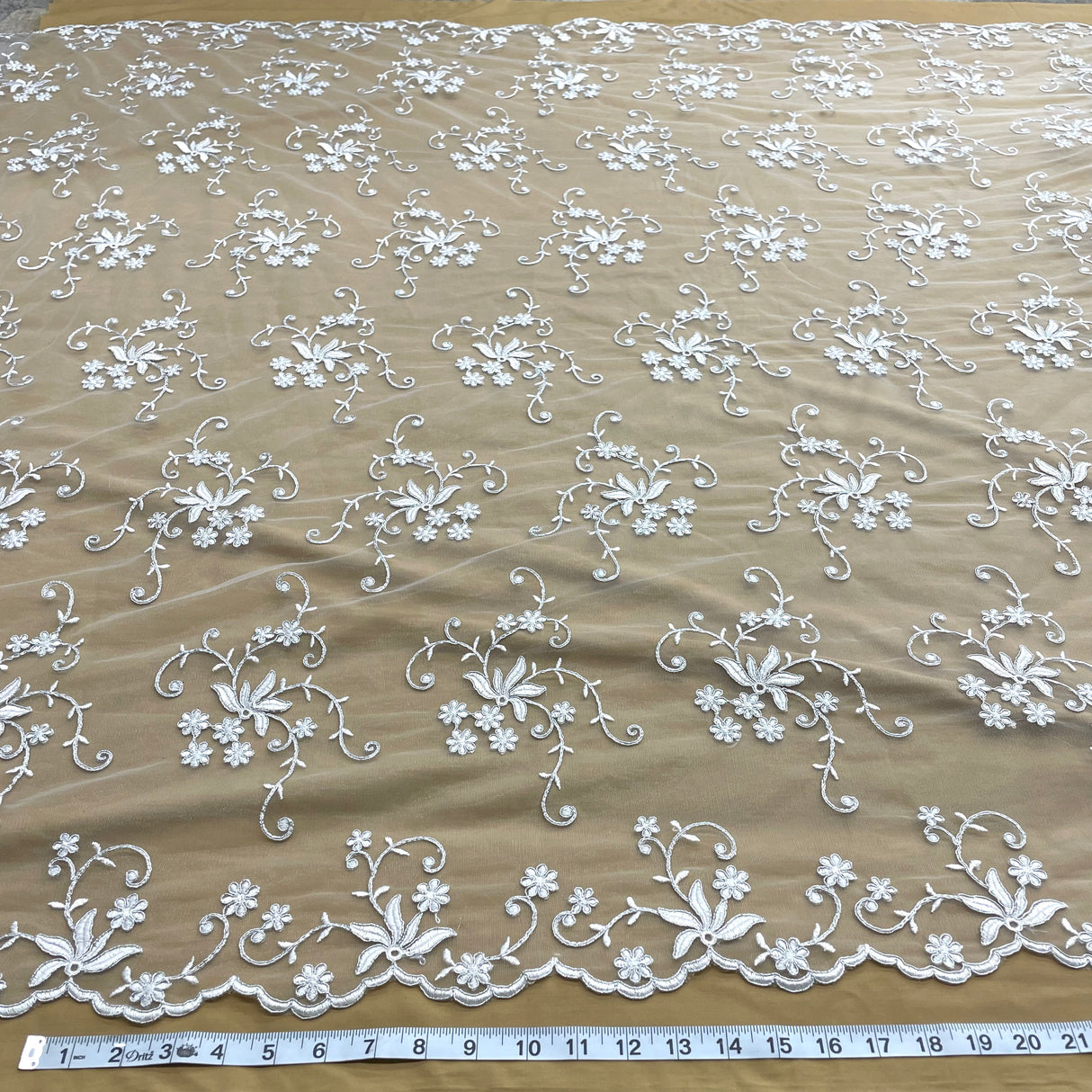 Embroidered Corded Bridal Lace Mesh