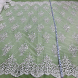 Beaded Corded Lace Fabric 56" Polyester Net Mesh