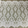 1 Yard Luxurious Beaded Lace Fabric Embroidered on 100% Polyester Net Mesh