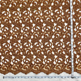 1 Yard Beaded Corded Bridal Lace Fabric Embroidered on 100 Percent Polyester Net Mesh 52 Inch Width