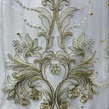 Beaded Corded Bridal Lace Fabric 54"