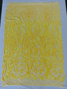Paisley Sequin Design 4 Way Stretch Mesh Fabric - Nude Paisley Embroidered Iridescent Sequins, 48-50" Width, 36" Length (1 Yard)
