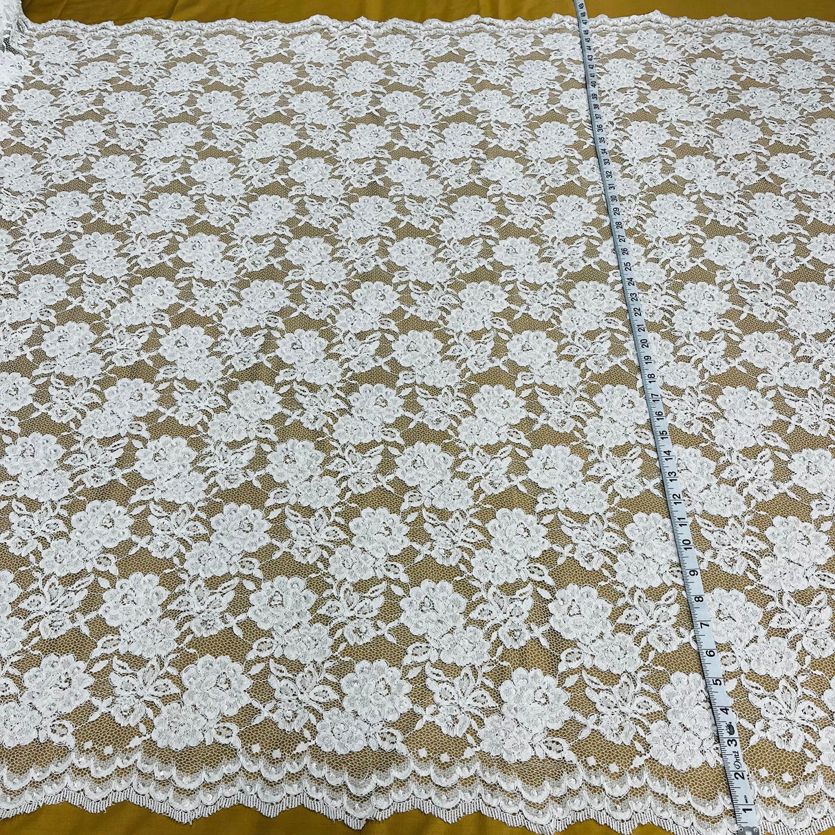 Beaded Corded Floral Lace