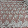 Corded Bridal Lace Fabric - Embroidered Floral Design, 51" Width (1 Yard)