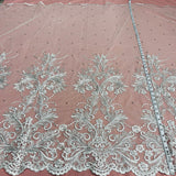 Beaded Corded Bridal Lace Fabric