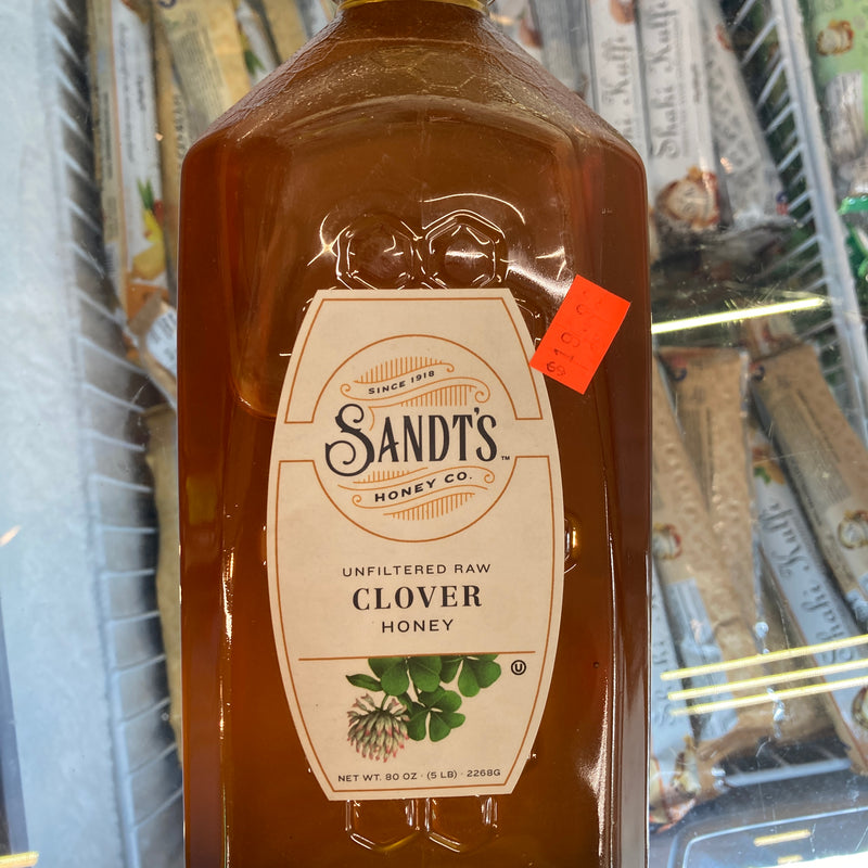SANDT’S HONEY CO. UNFILTERED RAW CLOVER HONEY 5LB
