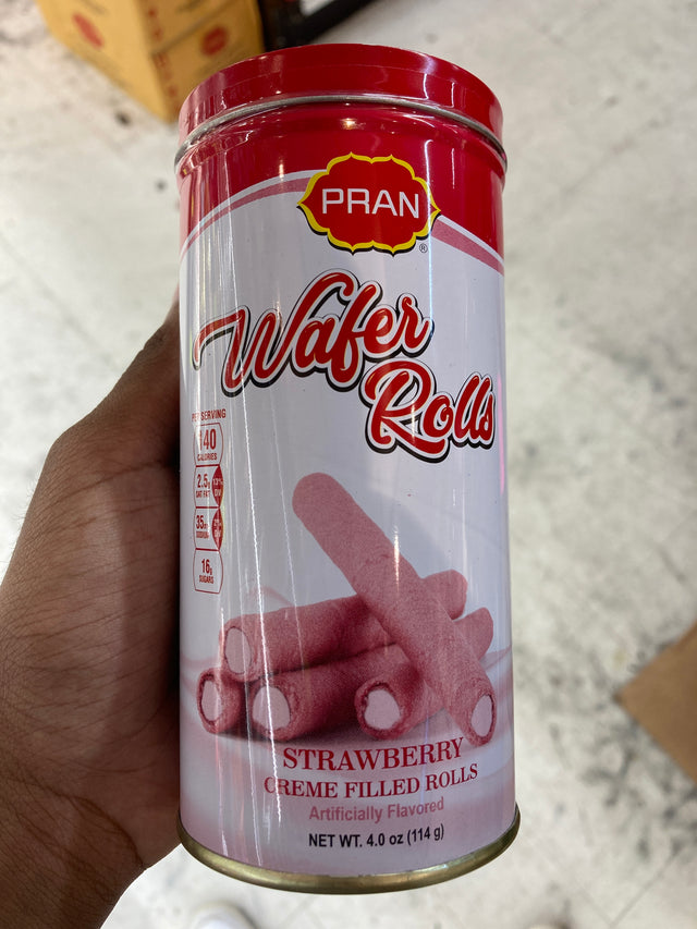 Pran Wafer Rolls Strawberry Flavor