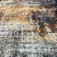 Yellow Gray Multicolor Print Vintage Design Printed Rug Fabric - Multi Vintage Print, 7'6" X 10'3" (1 Piece)