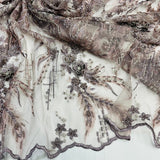 Beaded 3D Floral Lace Fabric