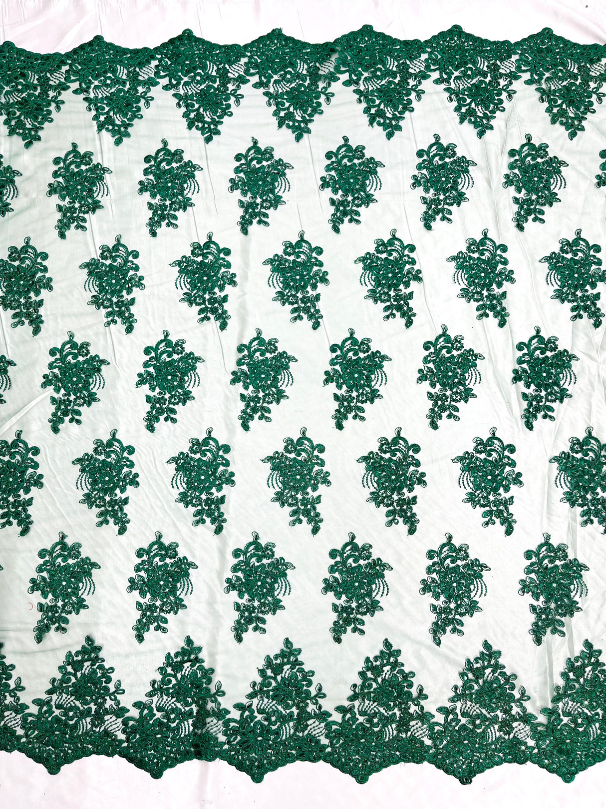Camila Embroider Floral Damask Lace Fabric - Floral Damask, 54" Width (1 Yard)