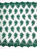 Camila Embroider Floral Damask Lace Fabric - Floral Damask, 54" Width (1 Yard)