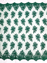 Camila Embroider Floral Damask Lace Fabric - Floral Damask, 54" Width (1 Yard)