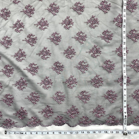Beaded Lace Fabric on Polyester Net Mesh 52"