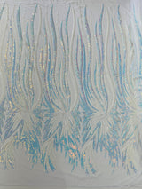 Wing Sequin Polyester Fabric - Angel Wing Sequin Mesh, 54" Width (1 Yard)