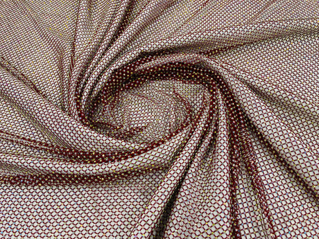 AB Rhinestones On A Fish Net Polyester Fabric - Iridescent Rhinestone Mesh, 1 Yard