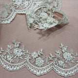 Corded Lace Trimming 3.75" Embroidered Mesh
