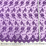 1 Yard Corded Bridal Lace Fabric Embroidered on Polyester Net Mesh for Elegant Wedding and Evening Gowns – 54"