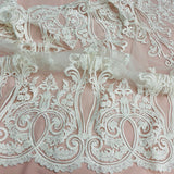 Beaded Corded Bridal Lace Fabric